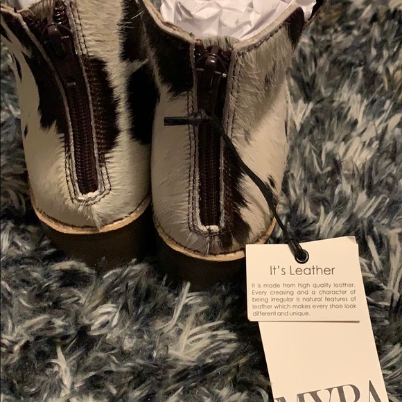 Myra Bag Shoes Cowhide Leather Booties Genuine Hairon Leather